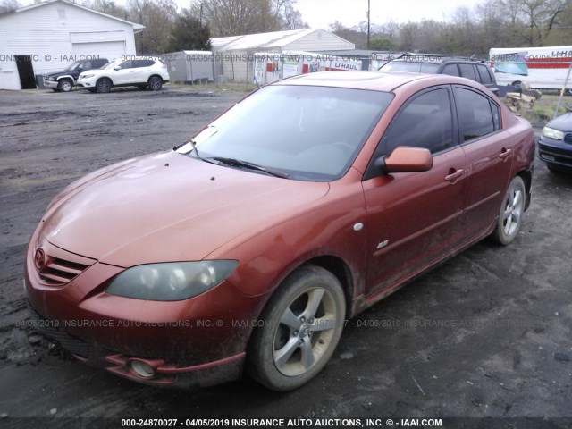 JM1BK123641150050 - 2004 MAZDA 3 S ORANGE photo 2