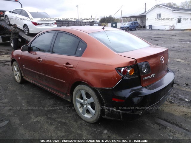 JM1BK123641150050 - 2004 MAZDA 3 S ORANGE photo 3