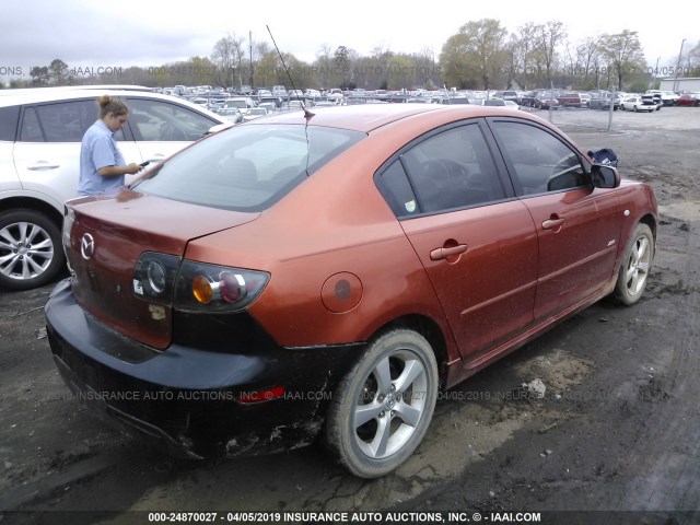 JM1BK123641150050 - 2004 MAZDA 3 S ORANGE photo 4