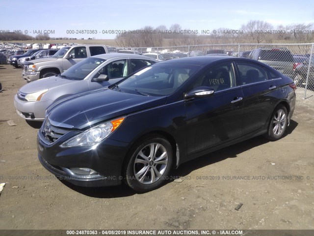 5NPEC4ACXDH529493 - 2013 HYUNDAI SONATA SE/LIMITED BLACK photo 2