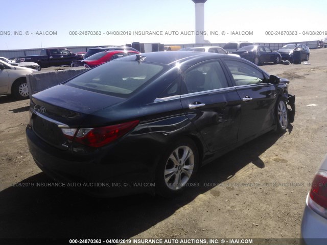 5NPEC4ACXDH529493 - 2013 HYUNDAI SONATA SE/LIMITED BLACK photo 4