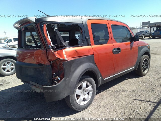 5J6YH27623L053345 - 2003 HONDA ELEMENT EX ORANGE photo 4