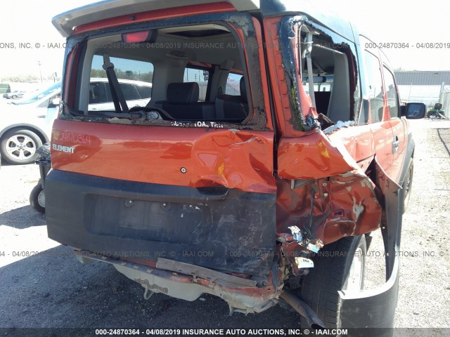 5J6YH27623L053345 - 2003 HONDA ELEMENT EX ORANGE photo 6