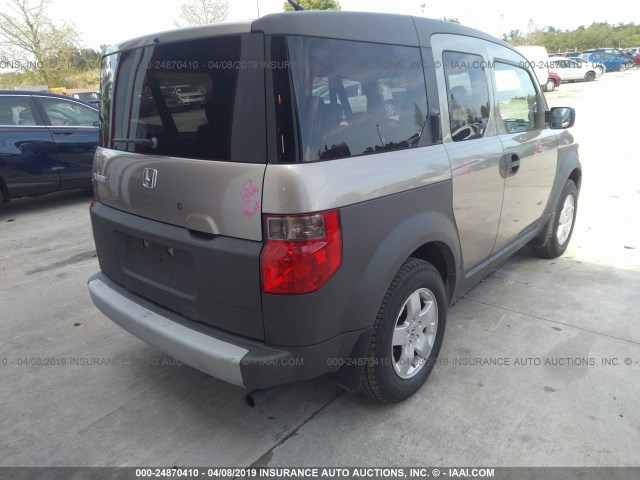 5J6YH185X4L014147 - 2004 HONDA ELEMENT EX GRAY photo 4