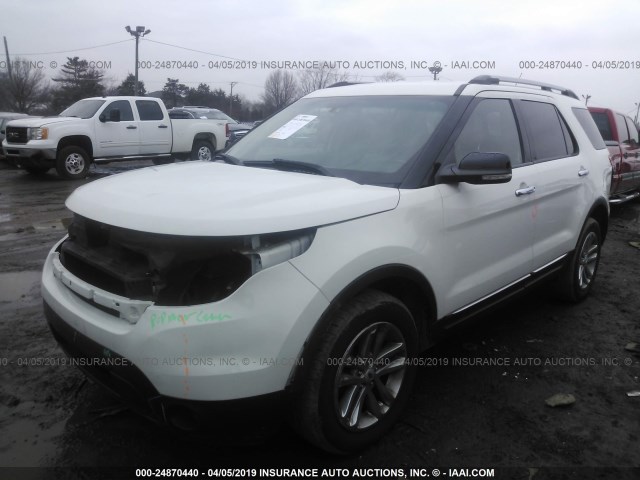 1FMHK8D81CGA50375 - 2012 FORD EXPLORER XLT WHITE photo 2