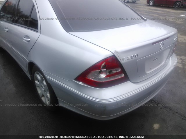 WDBRF92H76F782444 - 2006 MERCEDES-BENZ C GENERATION 2006 280 4MATIC SILVER photo 6