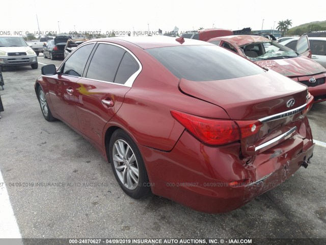 JN1BV7AP3EM686083 - 2014 INFINITI Q50 PREMIUM/SPORT RED photo 3