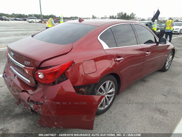 JN1BV7AP3EM686083 - 2014 INFINITI Q50 PREMIUM/SPORT RED photo 4