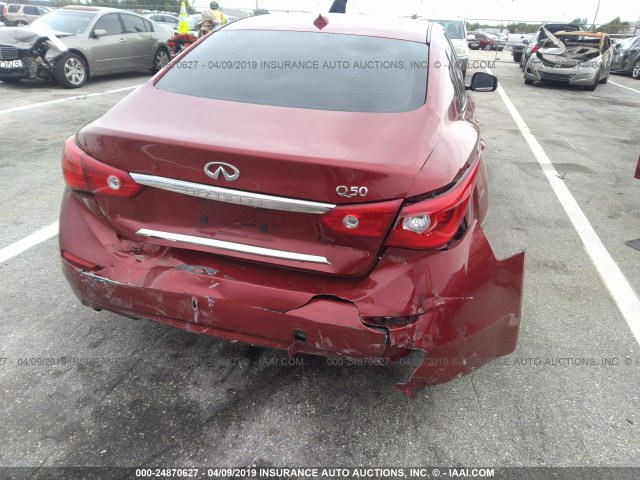 JN1BV7AP3EM686083 - 2014 INFINITI Q50 PREMIUM/SPORT RED photo 6