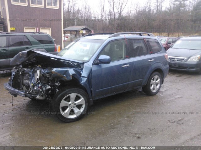 JF2SH6EC3AH779857 - 2010 SUBARU FORESTER 2.5XT BLUE photo 2