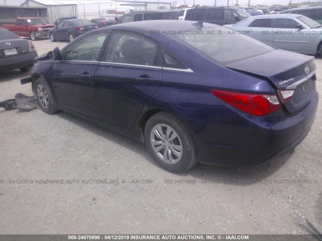 5NPEB4AC7CH350099 - 2012 HYUNDAI SONATA GLS ლურჯი ფოტო 3