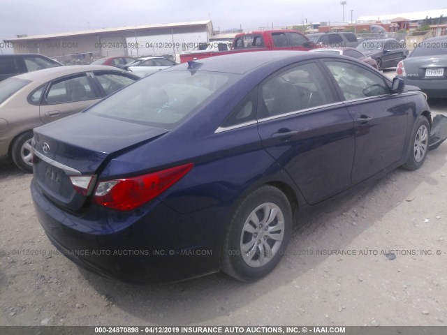 5NPEB4AC7CH350099 - 2012 HYUNDAI SONATA GLS ლურჯი ფოტო 4