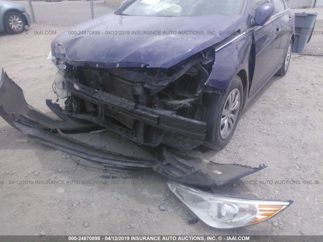 5NPEB4AC7CH350099 - 2012 HYUNDAI SONATA GLS ლურჯი ფოტო 6