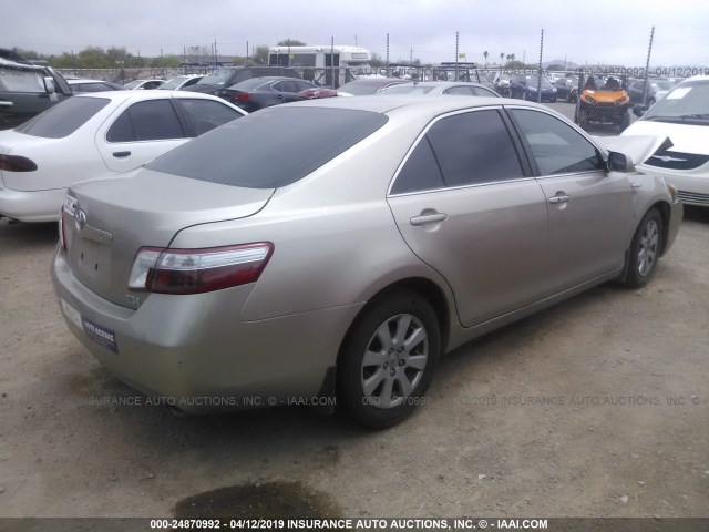 JTNBB46K693052663 - 2009 TOYOTA CAMRY HYBRID GOLD photo 4