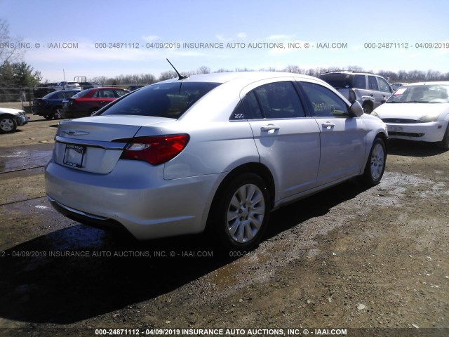 1C3CCBAB1CN268602 - 2012 CHRYSLER 200 LX SILVER photo 4