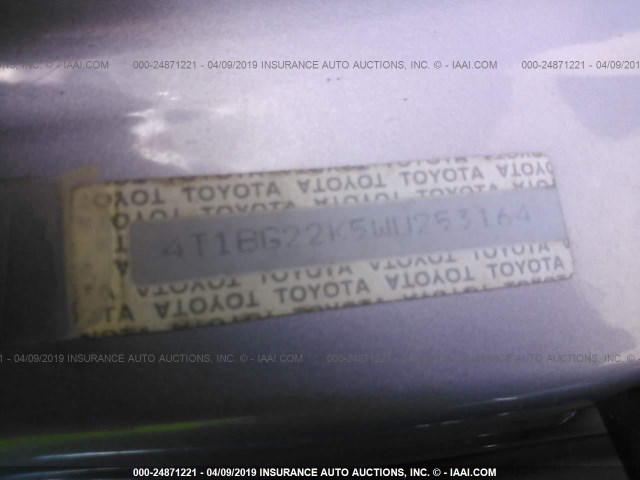 4T1BG22K5WU253164 - 1998 TOYOTA CAMRY CE/LE/XLE 银色 照片 9