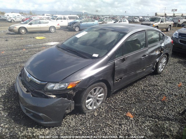 19XFB2F95CE308105 - 2012 HONDA CIVIC EXL GRAY photo 2