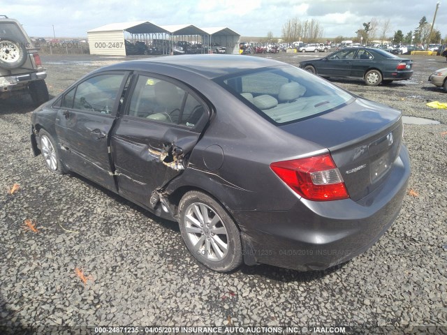 19XFB2F95CE308105 - 2012 HONDA CIVIC EXL GRAY photo 3