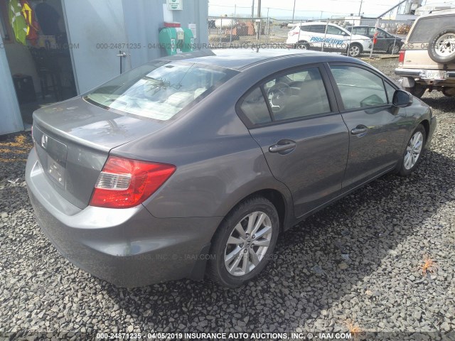 19XFB2F95CE308105 - 2012 HONDA CIVIC EXL GRAY photo 4