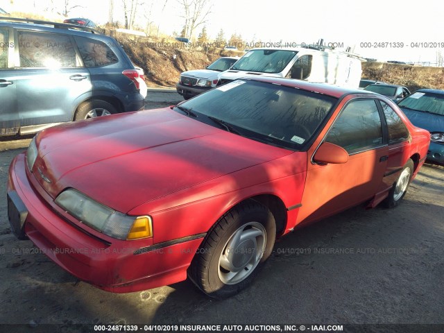 1FAPP64R9KH205087 - 1989 FORD THUNDERBIRD SUPER COUPE RED photo 2