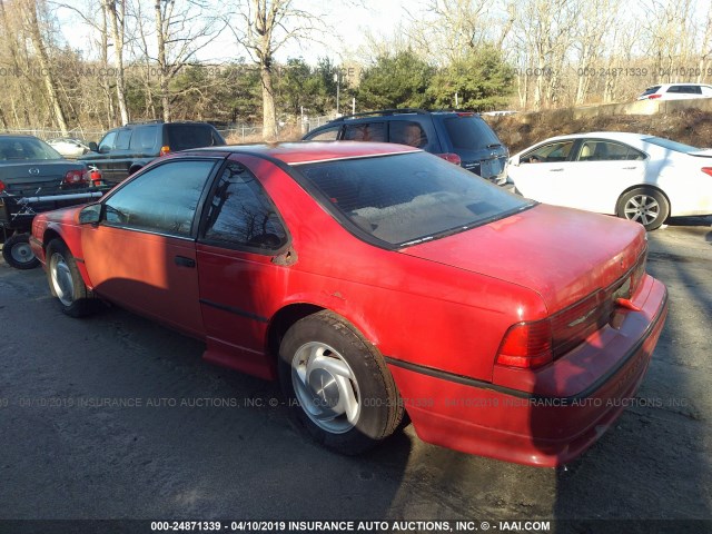 1FAPP64R9KH205087 - 1989 FORD THUNDERBIRD SUPER COUPE RED photo 3