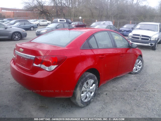 1G1PB5SH6G7114605 - 2016 CHEVROLET CRUZE LIMITED LS RED photo 4