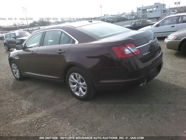 1FAHP2EW5CG126489 - 2012 FORD TAURUS SEL BURGUNDY photo 3