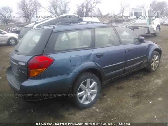 4S4BP61C667336439 - 2006 SUBARU LEGACY OUTBACK 2.5I BLUE photo 4