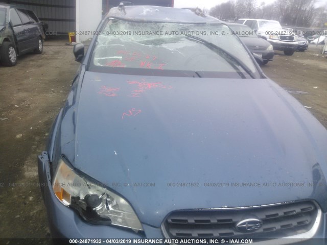 4S4BP61C667336439 - 2006 SUBARU LEGACY OUTBACK 2.5I BLUE photo 6