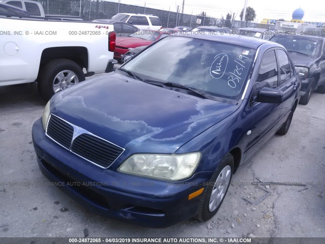 JA3AJ26E82U033645 - 2002 MITSUBISHI LANCER ES BLUE photo 2