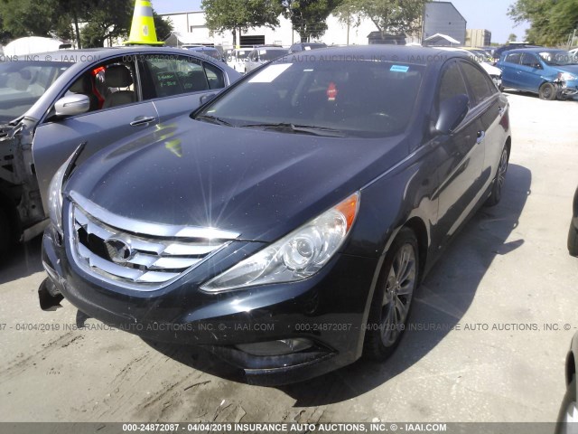 5NPEC4AC7BH270183 - 2011 HYUNDAI SONATA SE/LIMITED BLUE photo 2