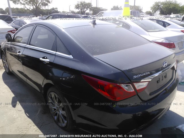 5NPEC4AC7BH270183 - 2011 HYUNDAI SONATA SE/LIMITED BLUE photo 3