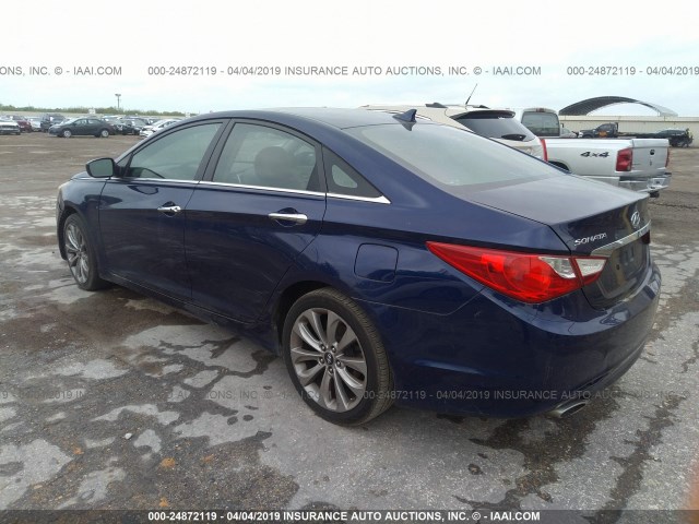 5NPEC4AC4BH106020 - 2011 HYUNDAI SONATA SE/LIMITED BLUE photo 3