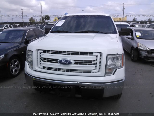 1FTFX1EF9EKD44477 - 2014 FORD F150 SUPER CAB WHITE photo 6