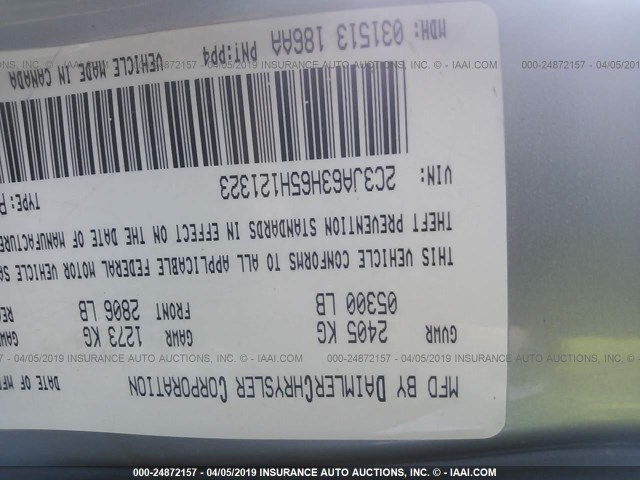 2C3JA63H65H121323 - 2005 CHRYSLER 300C SILVER photo 9