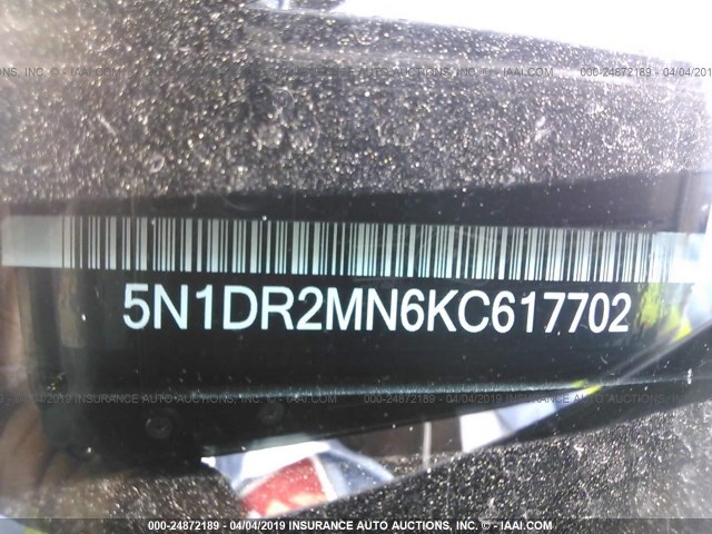 5N1DR2MN6KC617702 - 2019 NISSAN PATHFINDER GRAY photo 9