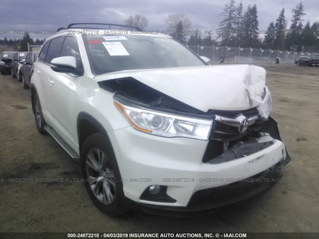 5TDKKRFH0ES029863 - 2014 TOYOTA HIGHLANDER XLE თეთრი ფოტო 1