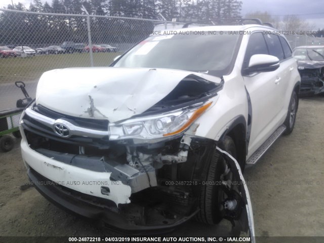 5TDKKRFH0ES029863 - 2014 TOYOTA HIGHLANDER XLE თეთრი ფოტო 2