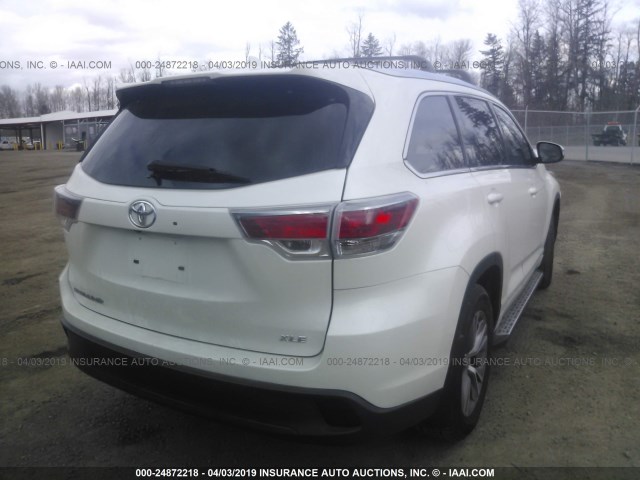 5TDKKRFH0ES029863 - 2014 TOYOTA HIGHLANDER XLE თეთრი ფოტო 4