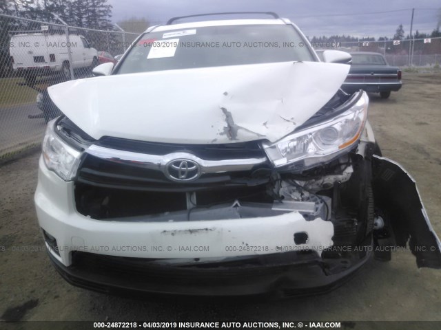 5TDKKRFH0ES029863 - 2014 TOYOTA HIGHLANDER XLE თეთრი ფოტო 6
