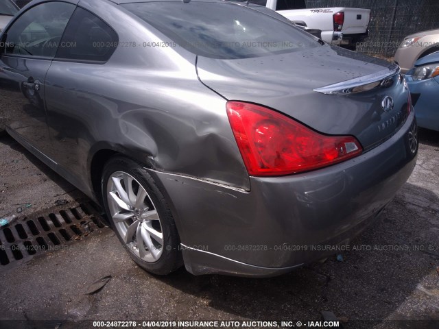 JN1CV6EK3AM101574 - 2010 INFINITI G37 SPORT GRAY photo 6