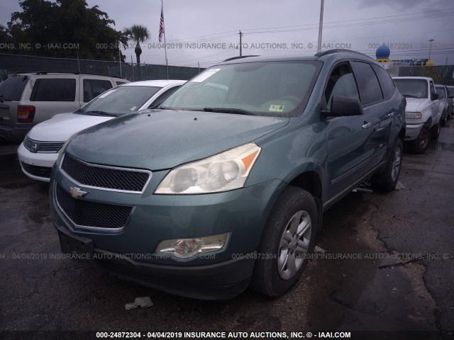 1GNER13D19S143936 - 2009 CHEVROLET TRAVERSE LS TURQUOISE photo 2