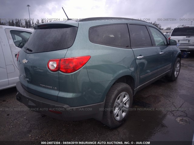 1GNER13D19S143936 - 2009 CHEVROLET TRAVERSE LS TURQUOISE photo 4