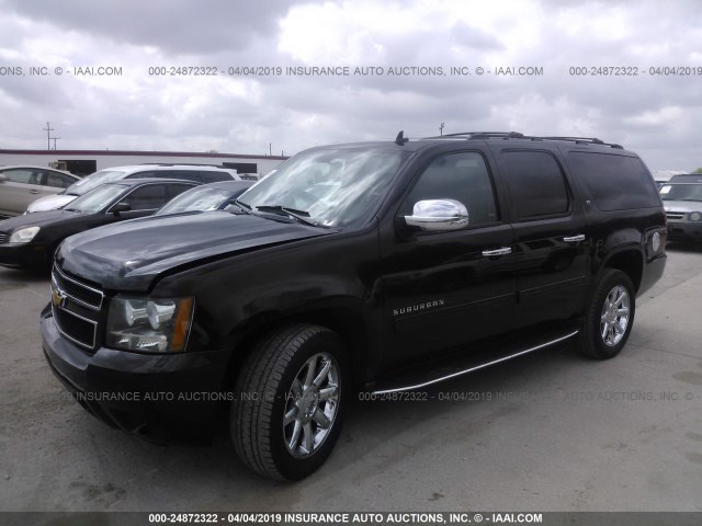 1GNSKJE79DR147490 - 2013 CHEVROLET SUBURBAN K1500 LT BLACK photo 2