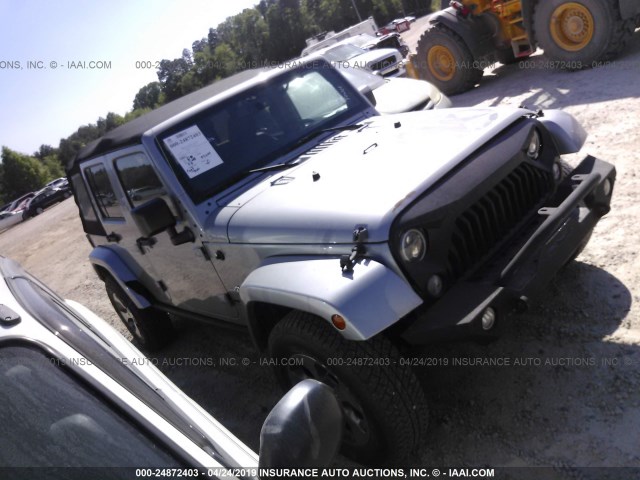 1C4BJWDG0EL216629 - 2014 JEEP WRANGLER UNLIMITE SPORT GRAY photo 1