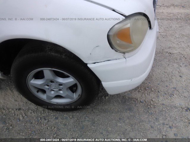 4JGAB54E31A283860 - 2001 MERCEDES-BENZ ML 320 WHITE photo 6