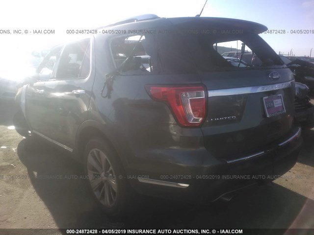 1FM5K7FH3JGB90418 - 2018 FORD EXPLORER LIMITED GRAY photo 3