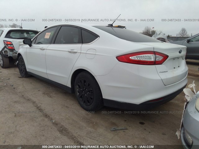 1FA6P0G76E5350564 - 2014 FORD FUSION S WHITE photo 3