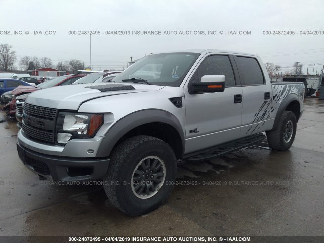 1FTFW1R60BFA70376 - 2011 FORD F150 SVT RAPTOR GRAY photo 2