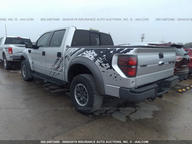 1FTFW1R60BFA70376 - 2011 FORD F150 SVT RAPTOR GRAY photo 3